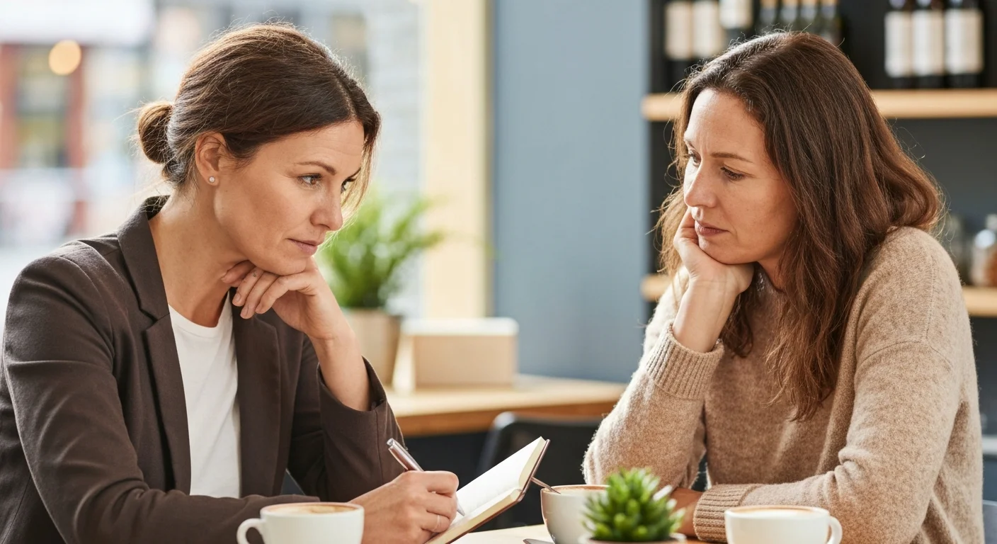 Solo-Selbstständige erzählt im Beratungsgespräch von ihrer Erfahrung mit KOMPASS