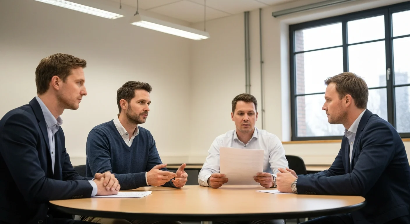 Betriebsratssitzung zur geförderten Weiterbildung eines Mitarbeiters